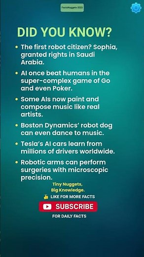 6 Amazing AI & Robot Facts That Will Blow Your Mind! 🤖🦾🎨 #shorts