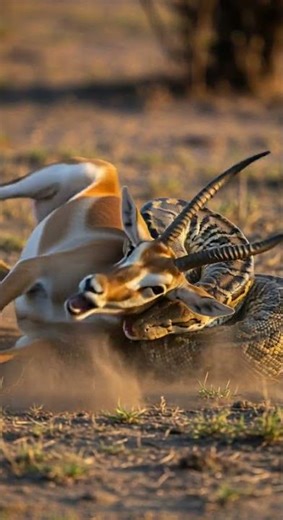 Will the giant python devour the helpless prey in seconds #wildlife #python #nature