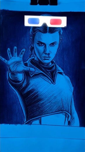 Eleven vs Vecna 3D Glasses Transformation Art | Stranger Things 5 ✨🔵🔴