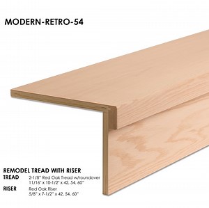 54-inch Modern Retrofit Engineered Wood Red Oak Tread Kit for Stair Remodel - MODERN-RETRO-54 - Etsy