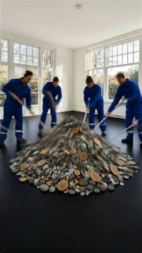 Designer Epoxy Floor with Stone and Wood Accents #epoxyfloors