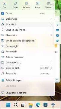 AI Actions in File Explorer on Windows 11
