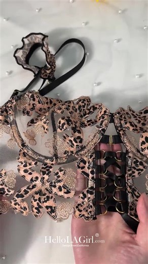 Leopard Flower Lace Lingerie Set - Etsy