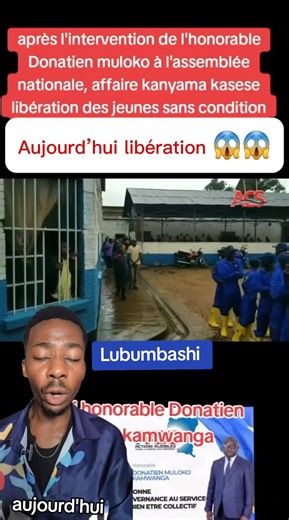 Après l’intervention de l’honorable Donatien Muloko Kamwanga à l’Assemblée nationale, l’affaire Kanyama–Kasese connaît un tournant décisif. Ce mercredi 17/12/2025, les jeunes ont été libérés sans condition, redonnant espoir aux familles et à toute la communauté. Cet acte fort démontre qu’une gouvernance responsable peut réellement protéger la jeunesse et défendre la justice. Quand les autorités écoutent le peuple et agissent avec courage, la paix et la dignité triomphent. Merci honorable Donatie