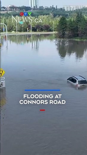 Flooding on Connors Road in Edmonton