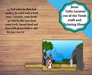Printable Jesus Calling Lazarus From the Tomb Craft, Sunday School Craft - Etsy