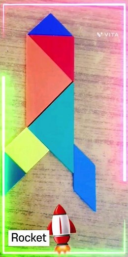 Tangram Rocket 🚀 #tangram #tangrampuzzle