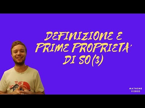 Definizione e proprietà base delle matrici di rotazione