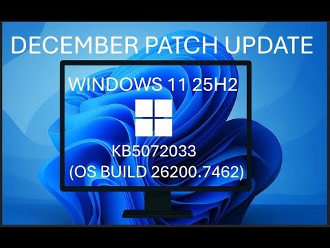 Windows11 25H2 December Patch Update(KB5072033) | New Feature Darkmode Settings, Keyboard Backlight