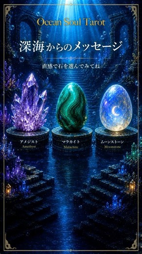 Ocean Soul Tarot｜アメジスト・マラカイト・ムーンストーン｜直感で選ぶ“深海からのメッセージ” #shorts