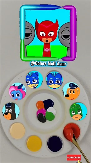 🍿🎨🌈 Sprunki OC Colour Mixing Battle: PJ Masks VS Sheriff Labrador #satisfying #colourmixing #colors