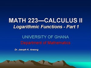 Math223: Logarithmic Functions: Part 1