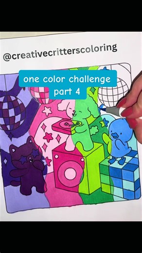 one color challenge pt. 4💙 #coloringtherapy #colortok #onecolorchallenge