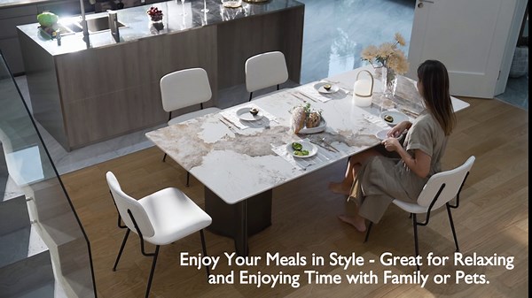 COLAMY Modern Upholstered Dining Chairs Set of 4, Fabric Dining Room Chairs Accent Diner Chair Stylish Kitchen Chairs with Solid Metal Legs, Yellow