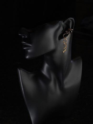 Ear Saver With Double Short Dangle Ear Cuff • 14k Gold Filled • Non Pierced Jewelry • EW103 - Etsy