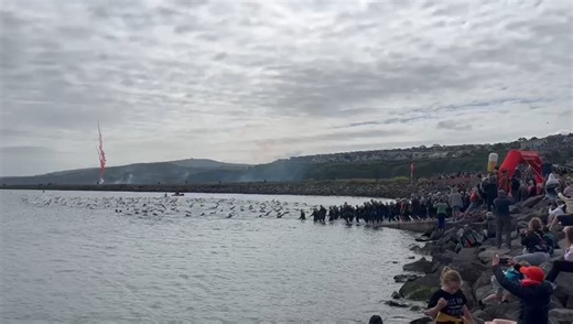 The sell-out Challenge Wales 2024 is underway as 1,000 age group and professional athletes head into the Fishguard Bay at the start of the 113km journey through the UK's only Coastal National Park - follow live updates and timing at challenge-family.live. #EveryAthleteEveryChallenge | Challenge Family
