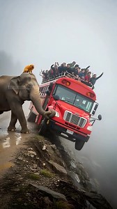 21K views · 104 reactions | Elephant Rescues Bus From Falling Off Cliff! #rescue #animals #wildlife | Even More Vu | Facebook