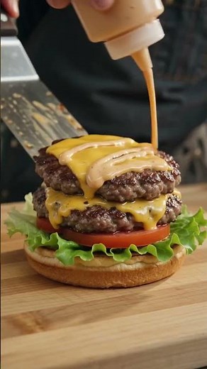 How to Make the Ultimate Double Cheeseburger! 🍔🧀 #Shorts #Food #Recipe