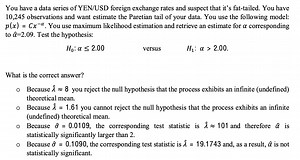 You have a data series of YEN/USD foreign exchange rates and su... | Filo