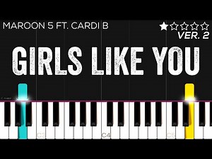 Girls Like You - Maroon 5 ft. Cardi B. | EASY Piano Tutorial