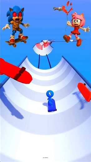 HELP! SONIC FALLS & AMY ROSE CRIES WITH BALLOON! 😰🛹 SKATE 3D #gaming #shorts #shortfeed #viralshorts