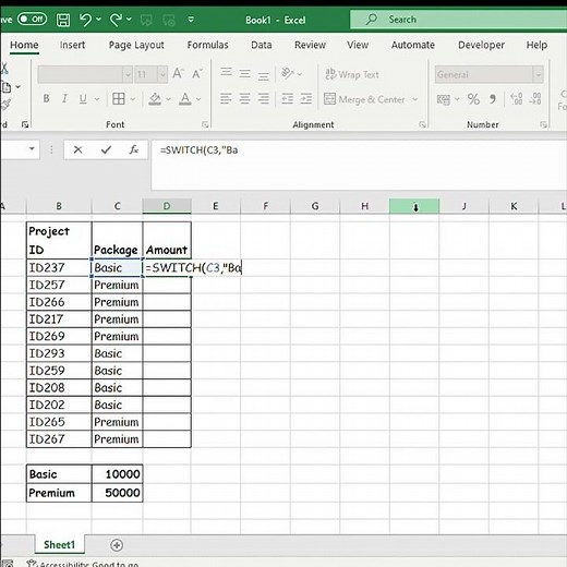 How to use SWITCH function in Microsoft Excel