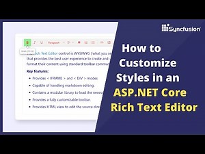 How to Customize Styles in the ASP.NET Core Rich Text Editor