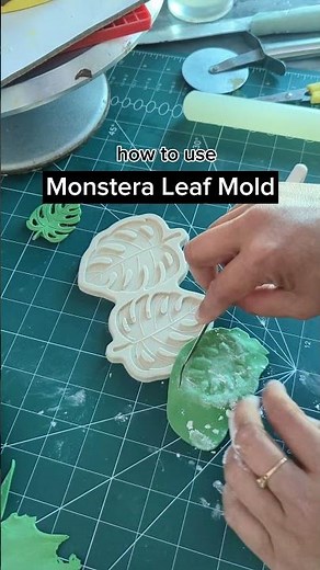 How to use monstera Leaf mold for fondant toppers