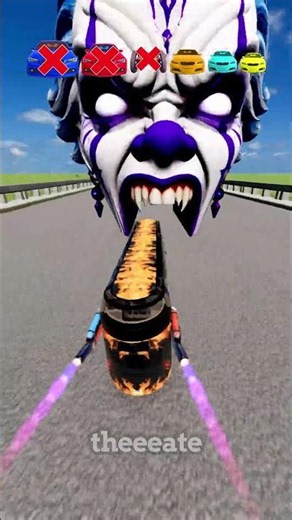 Big & Small Cars vs Mystic Clown - BeamNG.Drive