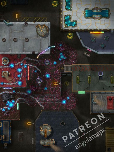 Busy Square - Sci-Fi battle map pack for TTRPGs