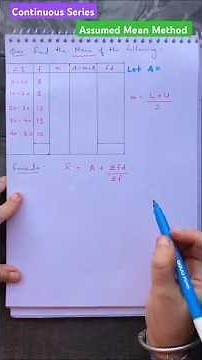 How to Calculate Mean | Continuous Series | Assumed Mean Method #statistics #economics #numericals