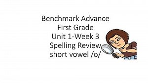 Benchmark Advance First Grade Spelling Review Unit 1 Week 3