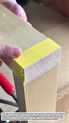 Smart Wood Drilling Trick | Perfect Center Hole Woodworking Technique.