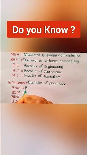 MBA/BCA/BBA/BBM/BSE/MCA/CSE/B.E/B.J/M.J/BHM/BSM/BMC/B.Arch/B.M/M.M/D.LITT Full form