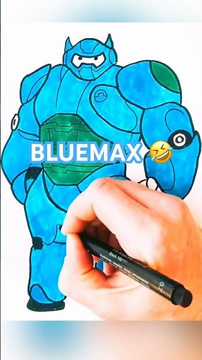 Drawing Baymax from Big Hero 6, but he's blue. It's BLUEMAX! #drawing #disney