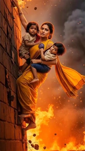 The brave lizard girl saves the village from fire 🔥 #shorts #viral #aistory #girl