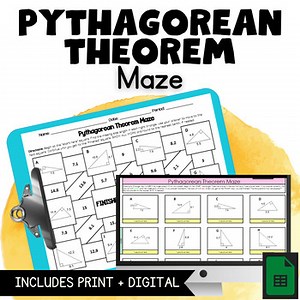 Pythagorean Theorem Maze  |  Print & Digital