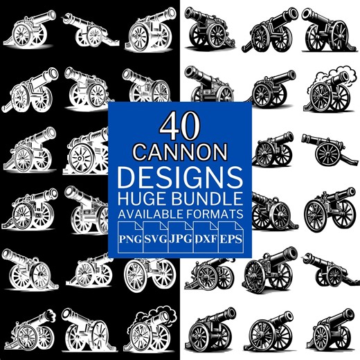 40 Cannon SVG Vector Bundle: Cricut & Silhouette Designs (digital Download) - Etsy