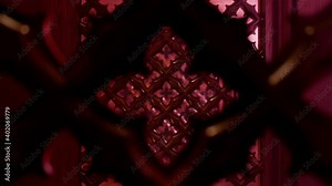 Seamless looping animation of a wooden screen in a confessional booth in church.