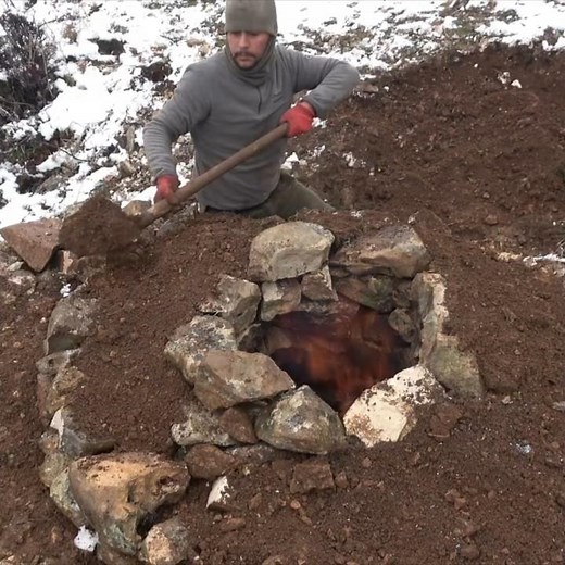 Building a Stone House With a Fireplace in 14 Days | Winter Camping adventure, Diy Project