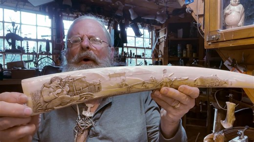 1.6K views · 79 reactions | I've been very busy doing scrimshaw on a walrus tusk, as some of you know. I wanted to show you in more detail what I've been doing. | Stockman Original | Facebook