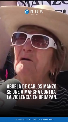 2M views · 47K reactions | Abuela de Carlos Manzo se une a marcha contra la violencia en Uruapan. La familiar del alcalde asesinado exigió al Gobierno Federal frenar la ola de violencia y convirtió su dolor en un llamado de fuerza. | Orus Media | Facebook
