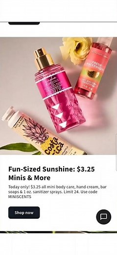 April 4th 2026 Bath and Body Works Mini Items Sale. Only $3.25*
