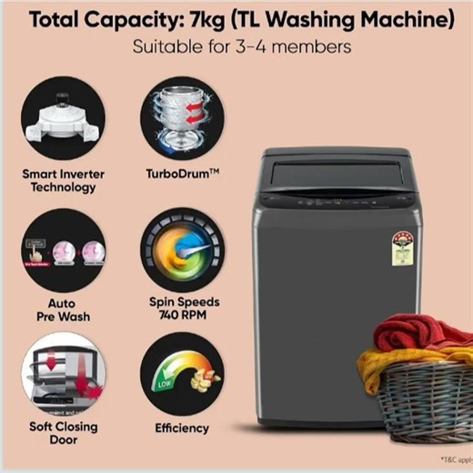 LG 7Kg Fully Automatic Top Load Washing Machine | Features & Demo (T70VBMB1Z)#LGWashingMachine