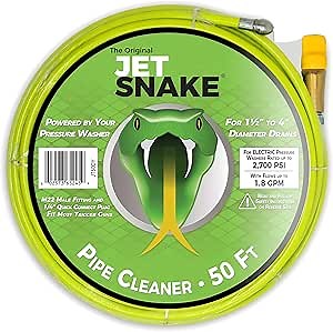 50 FT SEWER JETTER - Flexible Steel Braid - Complete and Ready to Use - For Your Electric Pressure Washer