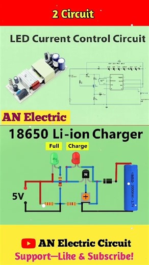 LED Current Control Circuit & 18650 Li-ion Charger | #shortsfeed #electronic