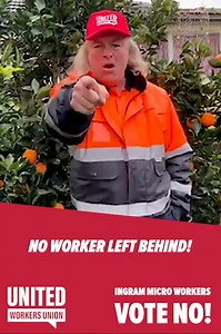 Ingram Micro, a IT logistics company, in Eastern Creek, NSW, is trying to ram through an UNFAIR deal. The vote is TODAY, and workers are ready to reject their offer. The deal Ingram Micro are trying to push through includes no job security, no backpay, a pay freeze for certain grades and only a low pay increase. Check out this video the delegates from Ingram Micro made and let them know you support their fight! | United Workers Union