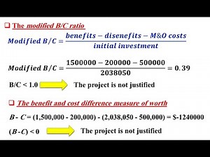 Benefit /Cost Analysis - Public Sector Projects - Engineering Economy