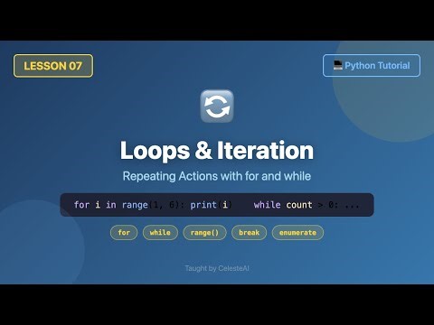 Learn Python Loops in 6 Minutes - for, while, range(), enumerate() | Tutorial #7