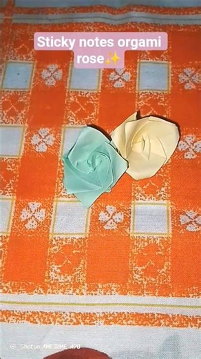 (sticky notes orgami rose tutorial)#orgamirose#shortsfeed #tutorial #paperrose